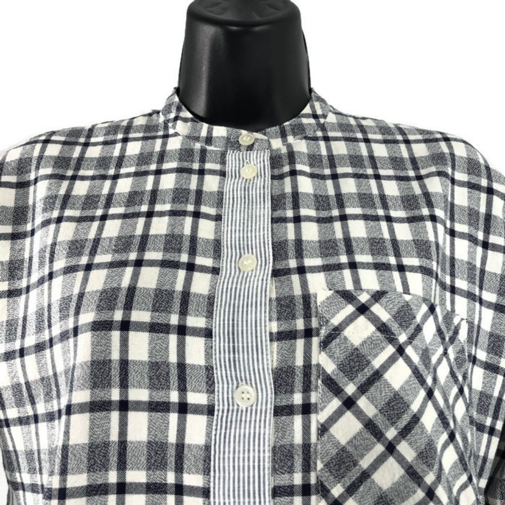 Madewell Collarless Messenger Shirt Dossier Plaid - Picture 3 of 6
